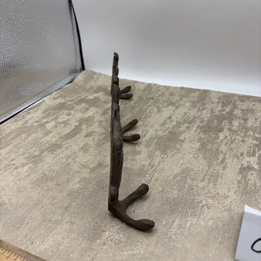 14.5” Cast Iron 7 Birds On BranchCoat Hanger 3 Double Hooks Wall Mount 2 Lbs.